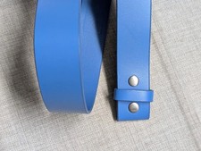 ADIDAS buckle belt GENUINE LEATHER golf belt 32 blue WESTERN SNAPS preppy