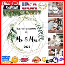 Wedding Gifts for Couples 2025, Our First Christmas Married Ornaments Ceramic...