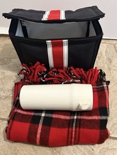 Faribo Stadium Blanket Tailgate Red Black Plaid Acrylic 46x52 Faribault Mill