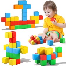 Magnetic Blocks,1.42 Inch 32Pcs Large Magnetic Building Block for Toddlers 3 4 5
