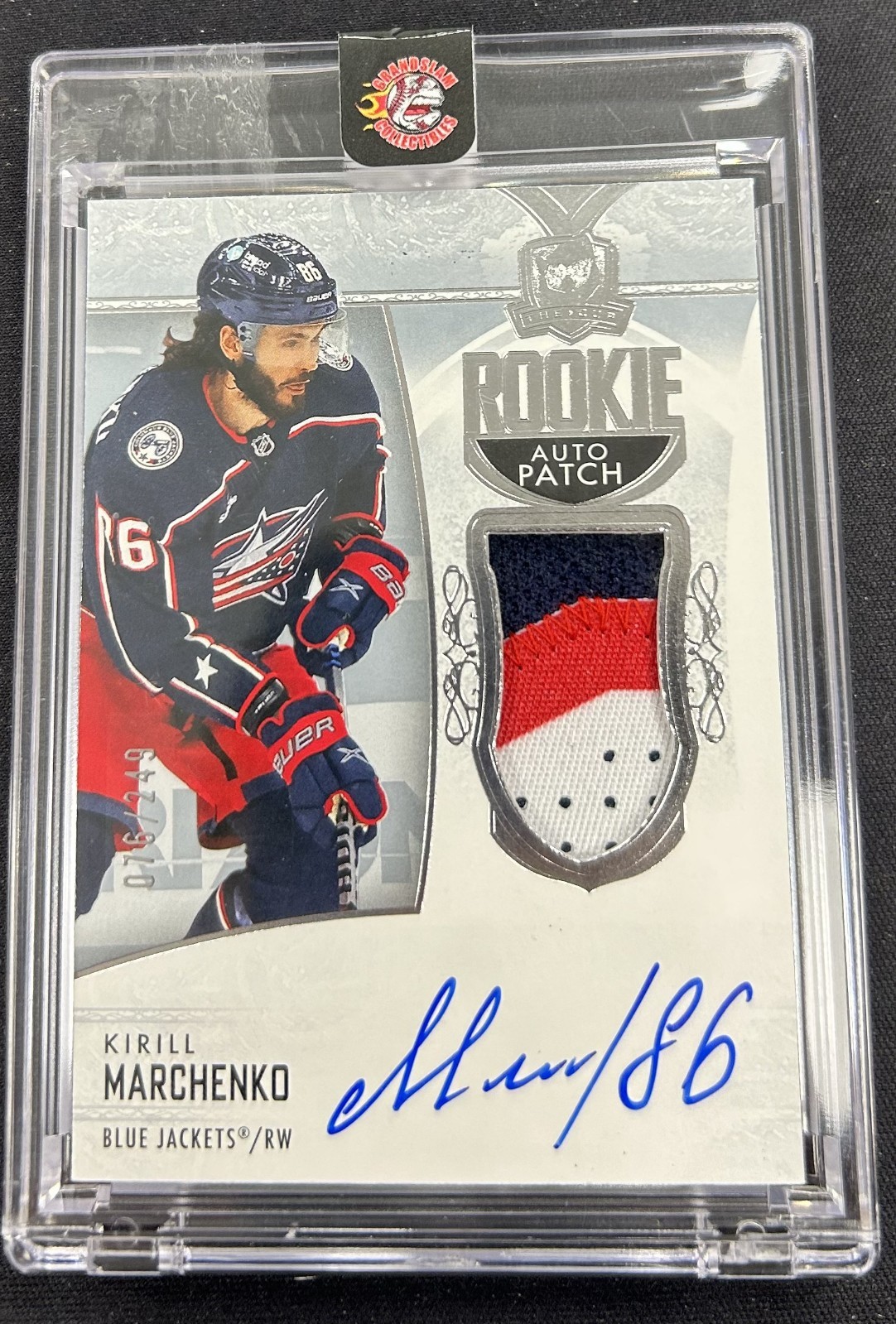 2022-23 Upper Deck The Cup Kirill Marchenko Rookie Patch Auto /249 Blue Jackets