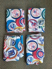 The BIBB Company MLB Baseball Team Logo 4 Curtains 90s Vintage Craft Material D1