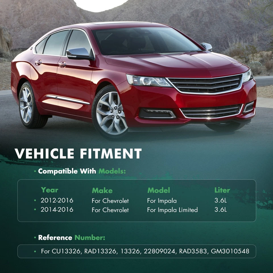 Radiador para Chevrolet Impala 2012-16 Impala Limited 3,6 L V6 CU13326 Foto 3 de 4