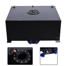 20 Gallon Aluminum Fuel Cell Tank Kit Universal Polished with Level Sender Black