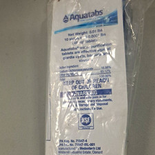 Aquatabs Water Purification Tablets 49mg 10 Strips x 10, EPA 71847-4