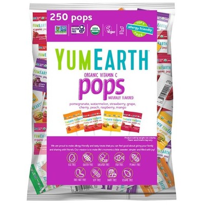 YumEarth Organic Vitamin C Pops Variety Pack, 250 Fruit 250 Count (Pack of 1) 