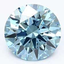 Blue Round 1.01 Cts Fancy Vivid Blue VS IGI Certified Lab Grown CVD Diamond