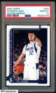 Espejo dorado Topps 2025 26 #201 Cooper Flagg radiocontrol novato SP PSA 10 GEMA COMO NUEVO
