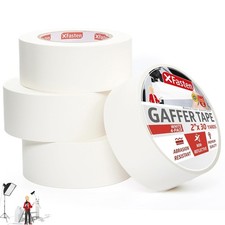 White Gaffers Tape 2 Inch x 30 Yards, Residue-Free Strong Adhesion 4-Pack 36...