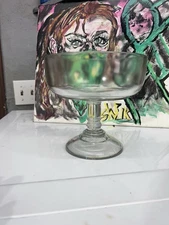 Antique Crystal Large Compote Pedestal Bowl