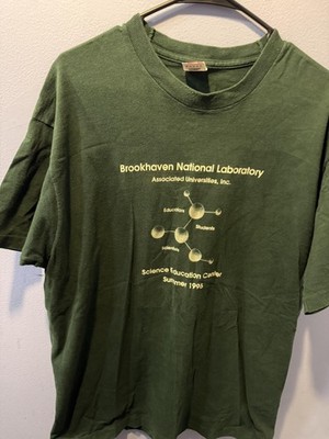 Vintage Brookhaven National Lab Shirt Mens XL Green Science Graphic 1996 USA