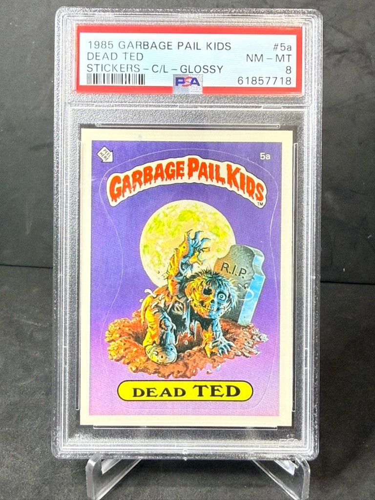 1985 Topps Garbage Pail Kids Series 1 OS1 Dead Ted 5a PSA 8 Glossy Checklist USA