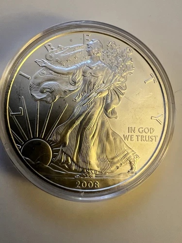Better Date 2008 American Silver Eagle 1 Troy Oz .999 Fine Silver In Capsule