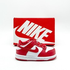 NEW TODDLER BABY NIKE DUNK LOW TD WHITE / RED FB9107 119