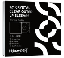 Hudson Hi-Fi Flexible Archival-Grade Vinyl Jacket Outer Sleeves Anti-Static 100P