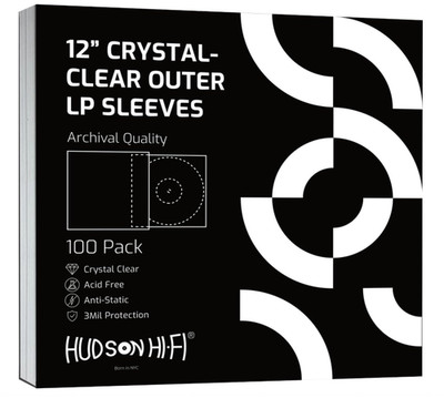 Hudson Hi-Fi Flexible Archival-Grade Vinyl Jacket Outer Sleeves Anti-Static 100P