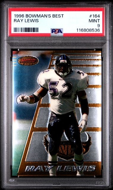 1996 Bowman's Best Ray Lewis RC #164 Rookie Card PSA 9 Mint Ravens Football