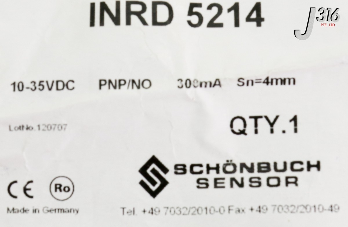 19527 SCHONBUCH SENSOR INDUCTIVE PROXIMITY SENSOR (NEW) INRD 5214