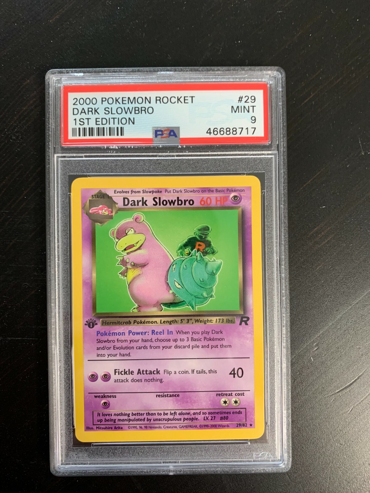 Pokemon PSA 9 1st Edition Team Rocket Dark Slowbro #29 MINT - WOTC- RARE