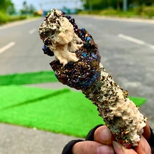 134g Natural colorful Chalcopyrite Calci crystal cluster rare mineral samples