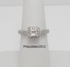 1/2CT Natural Diamond Halo Engagement Wedding Bridal Ring 14K White Gold Band