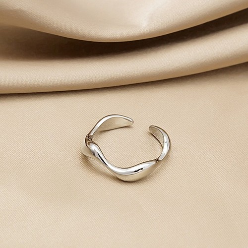 Antique Curved Women Wave Solid Adjustable Vintage Ring 18k Yellow Gold/Silver - Picture 17 of 17