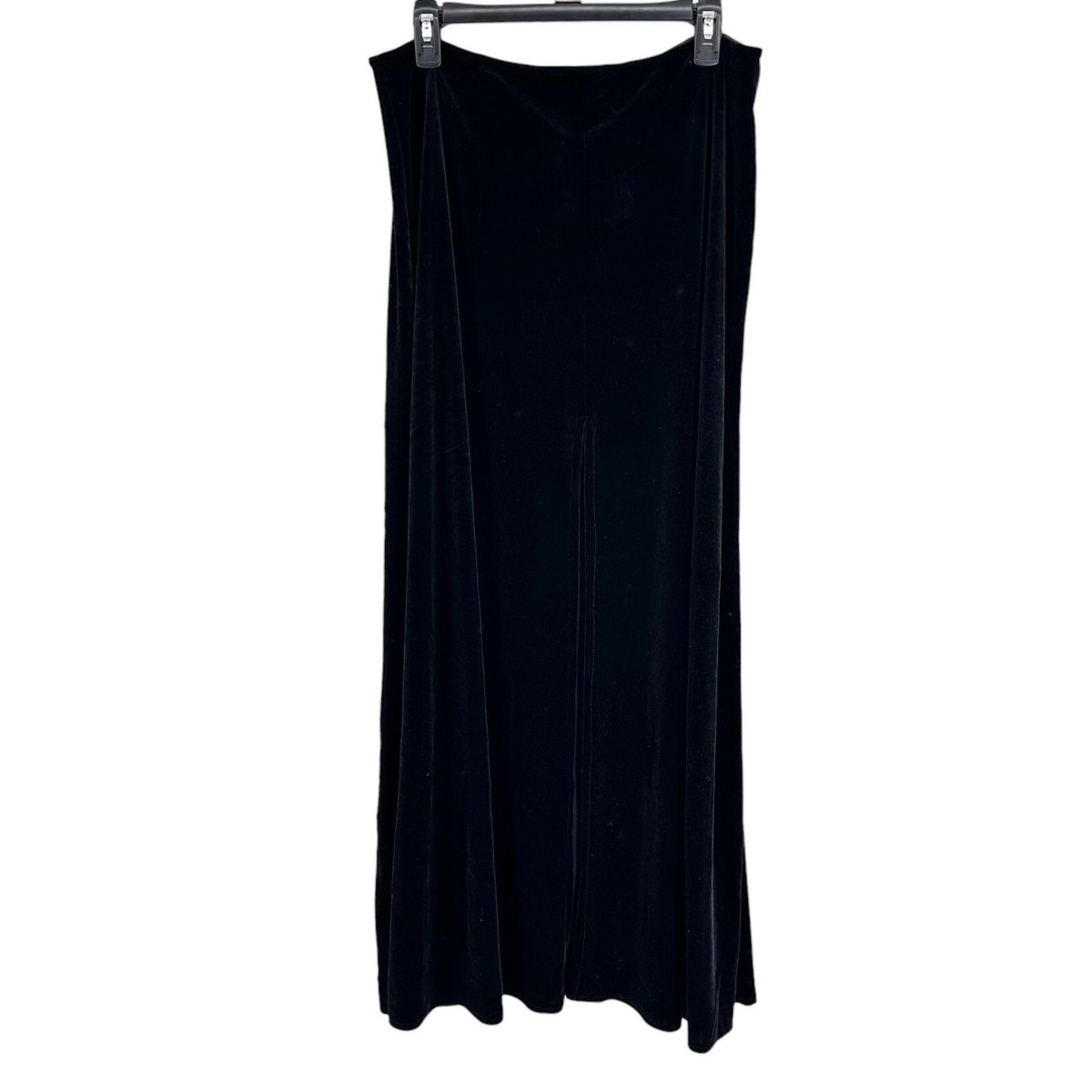 Cachet Black Size 16 Stretch Velvet High Waist Slit Maxi Skirt Vintage 1990s