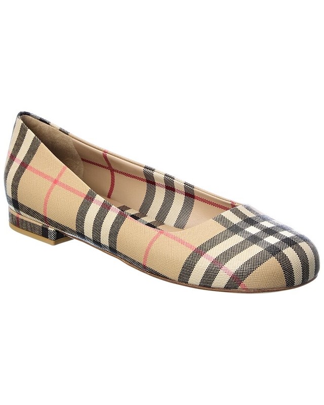 100% AUTHENTIC NEW WOMEN BURBERRY JOY CHECK BALLERINA BALLET FLATS EU 40/US 10