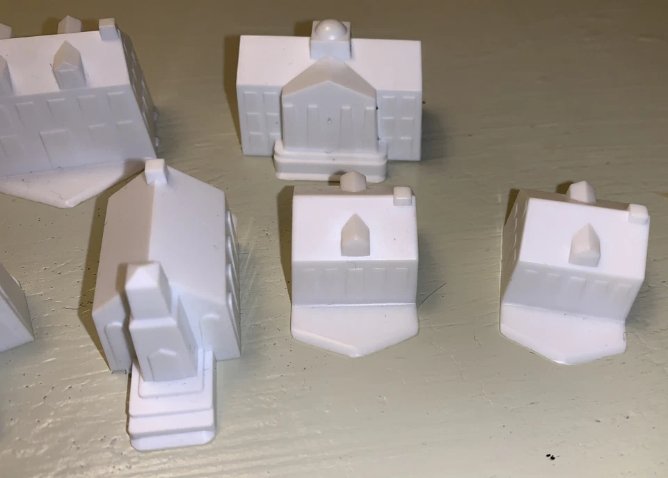 Vintage Milton Bradley The Game Of Life Replacement Piece Part 5 White Buildings - Image 3 of 4