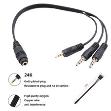 1x 3.5mm TRS Female to 3Pole TRRS 4Pole 2.5mm Male Stereo Audio Cable 30cm