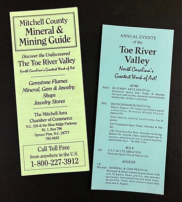 1990s Toe River Valley North Carolina Vintage Tourist Events Travel Brochure Lot