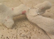 925 Sterling Silver 5/8" inch HUGGIE Ball Hoop Earrings Great Gift Idea