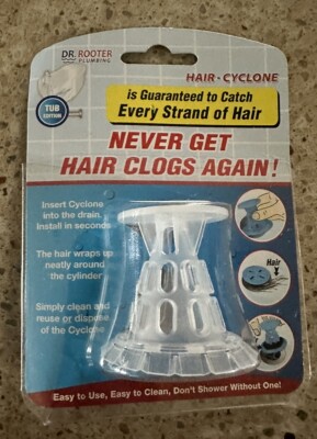 Dr. Rooter Hair Cyclone Drain Hair Clogs STOPPER for Shower Bath Tub Drains New