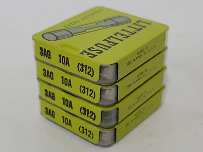 20 Littelfuse 3AG 10 Amp 250V glass fuse (312) - US made new old stock