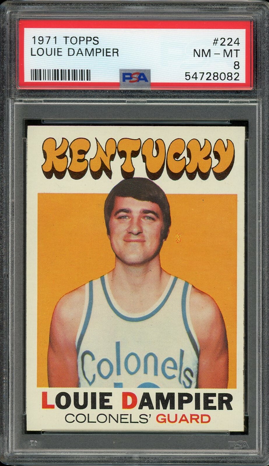 1971 Topps Basketball #224 Louie Dampier PSA 8