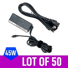 LOT OF 50 Original 45W Lenovo USB-C AC Adapter Laptop Charger w/P.Cord