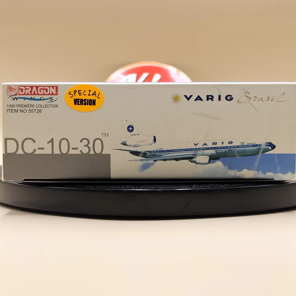 DRAGON 1/400 DC-10-30 VARIG Brasil PP-VMU 55726 airplane diecast model - Image 3 of 4