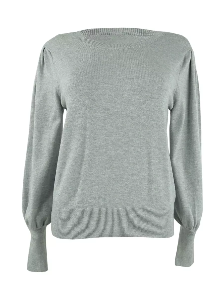 Style & Co. Women's Pull-Sleeve Blouson Sweater (L, Grey