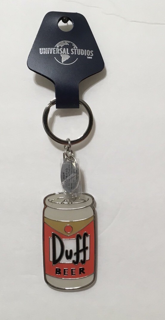 Universal Studios The Simpsons Duff Beer Can Enamel Keychain New