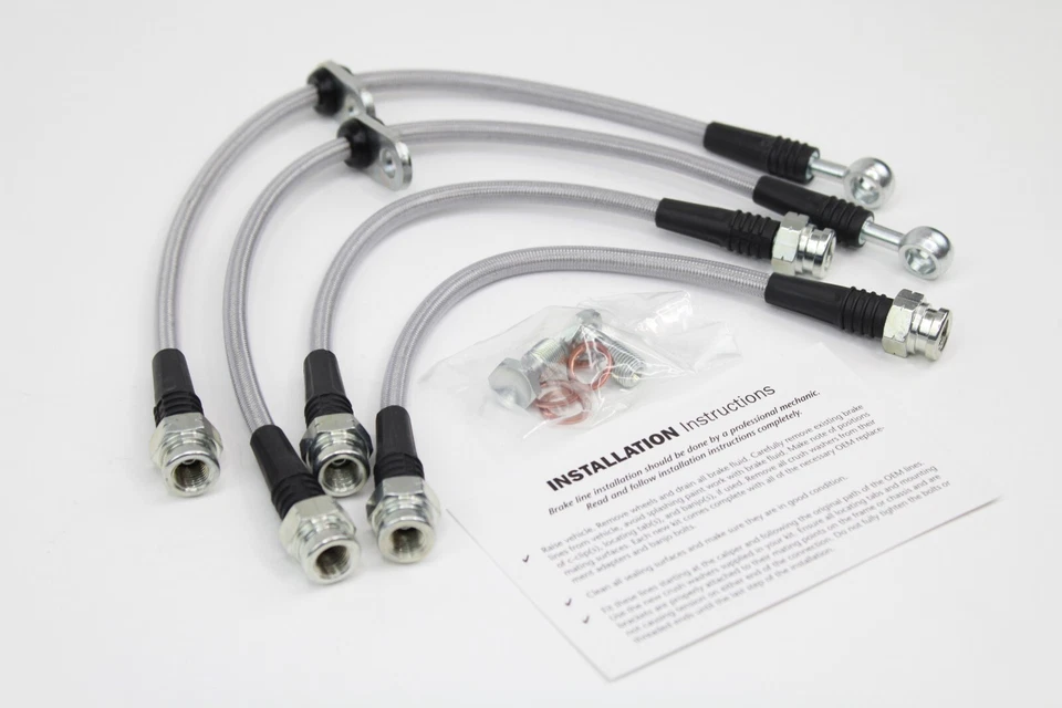 Techna-fit Stainless Steel Braided Brake Lines for 1981-1986 BMW 735i 3.5L - Image 3 of 4