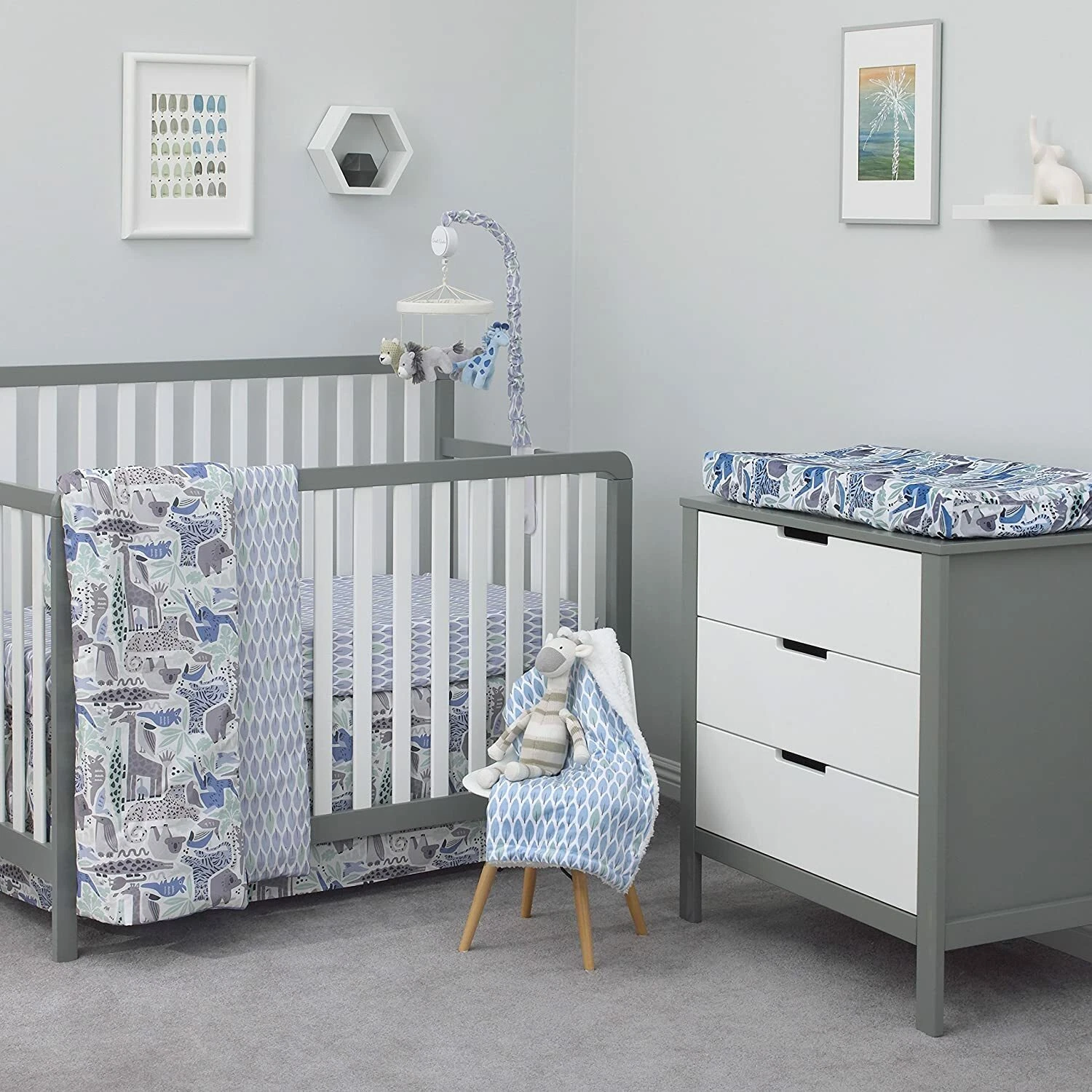 Dwell Studios 2796276 Safari Skies - 3 Piece kit Blue Green Grey