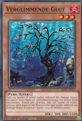 Verglimmende Glut LEDE-DE033 Common Legacy of Destruction Yugioh Karte Deutsch
