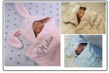 BotoBaby&reg;  - Zweilagige Babydecke mit Namen und Datum bestickt   Geschenk