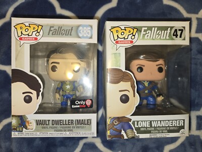 Fallout Funko POP! Vault Dweller 385 GS EXCLUSIVE & Lone Wanderer 47