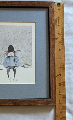 P. Buckley Moss Pair Signed Numbered Prints Amish Boy And Girl Framed - Picture 8 of 10