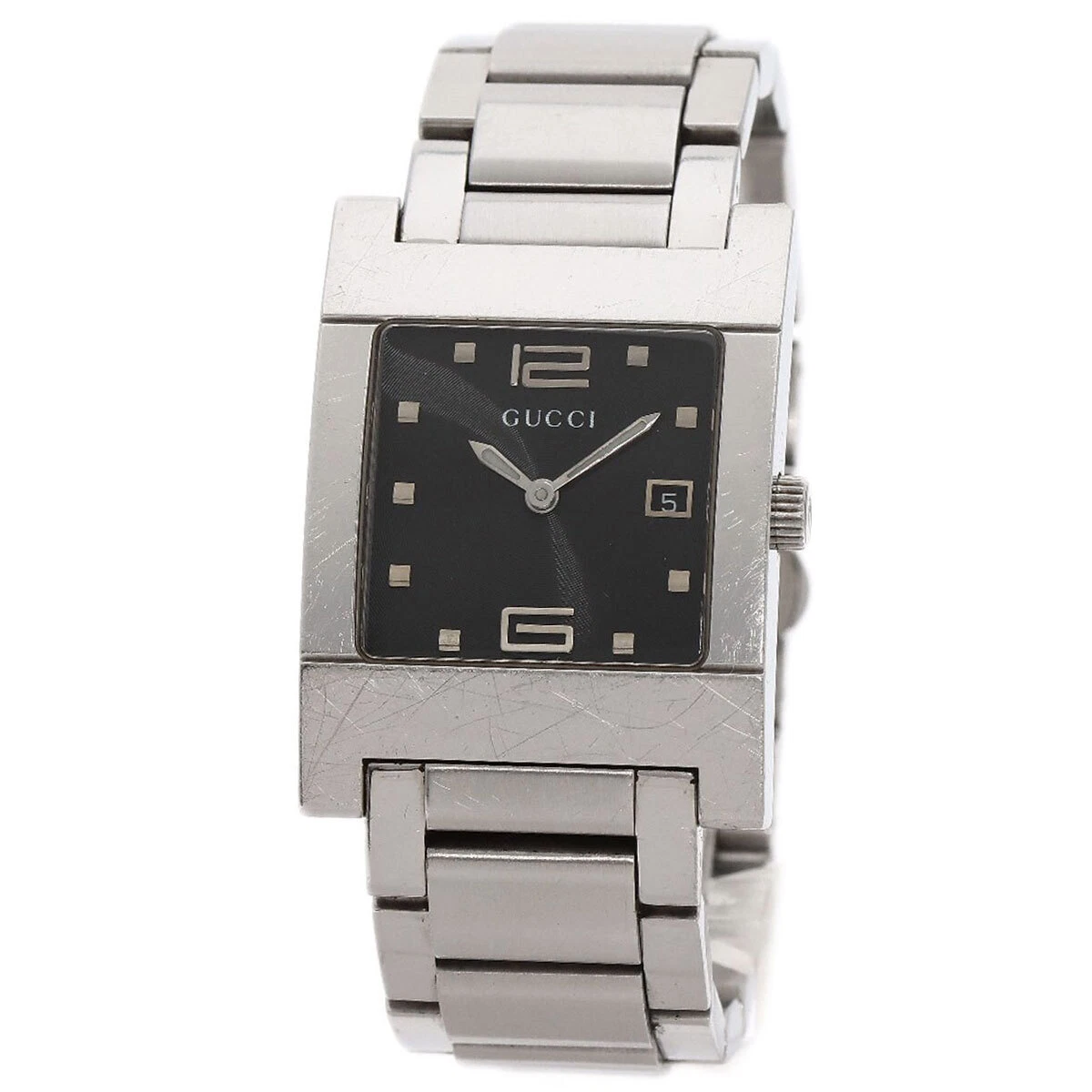 Montres GUCCI à face carrée 7700M acier inoxydable/acier inoxydable homme