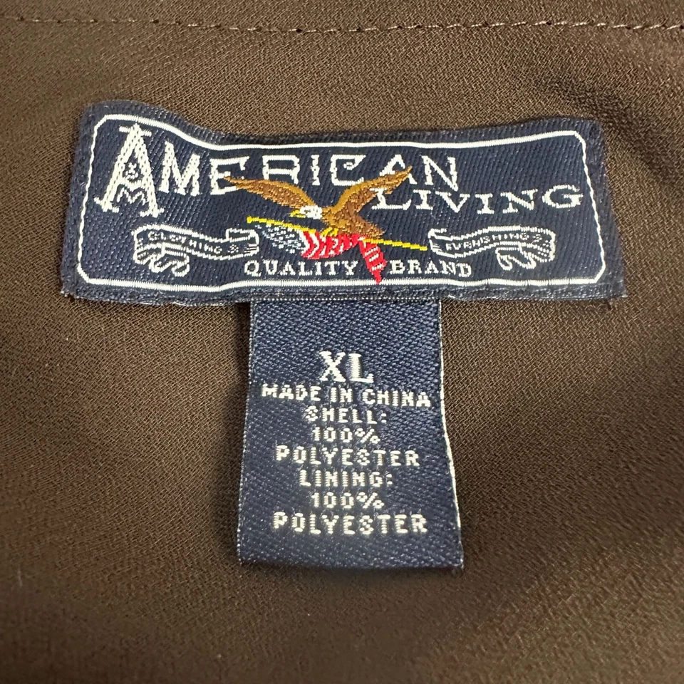 American Living Womens Size XL Brown Flowing A-Line Skirt With Chevron Pattern - Image 2 of 4