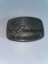 US Shooting Team Belt Buckle Barcelona '92 Vintage 1992 USA