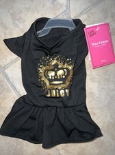 Pet Dress Dog or Cat Juicy Couture Black Gold Birthday Bling Diva Apparel