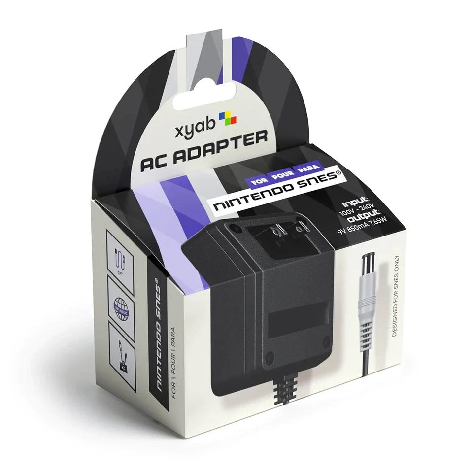 Nintendo SNES Console AC Power Adapter 4.5' Ft Cable OEM Replica XYAB Brand BNIB - Image 3 of 3